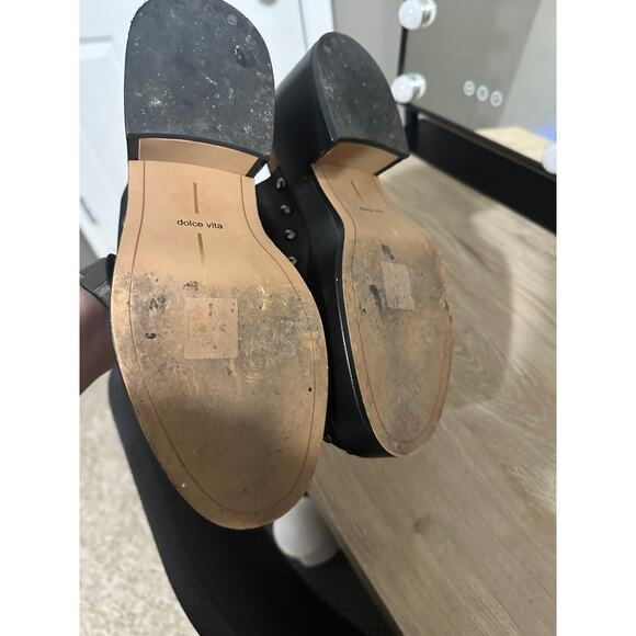 Dolce Vita Yevan Black Leather Studded Clogs Size 7 - Picture 4 of 4